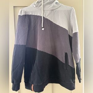 AMPERSAND AVE Women's Gray and Black Colorblock SingleHoodie
